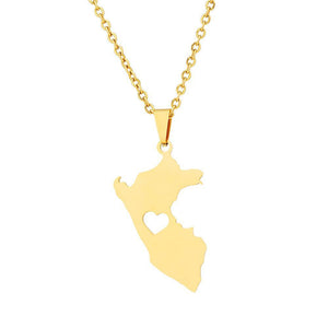 Peru Map Necklace