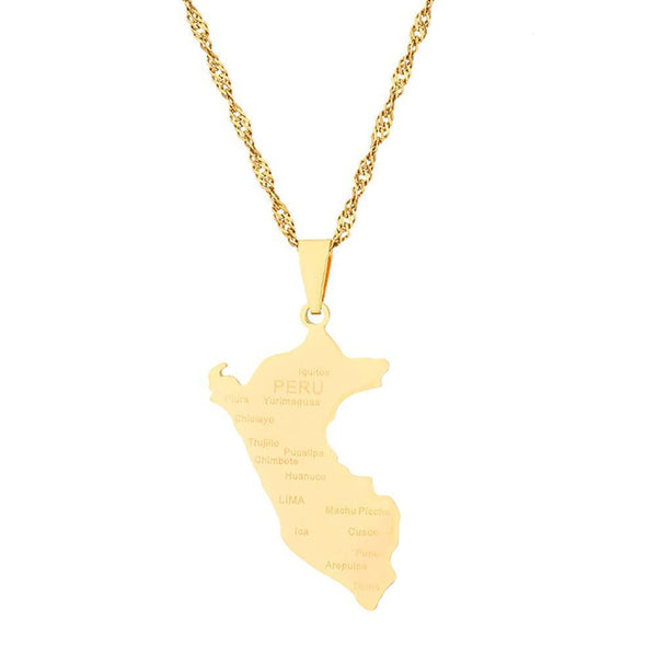 Peru Map Necklace