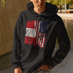 Peru USA Flag - Half American Hoodie