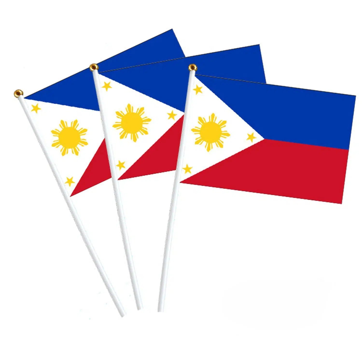 Philippines Flag on Stick - Small Handheld Flag (50/100Pcs)
