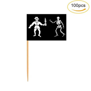 Pirate Flag Toothpicks - Cupcake Toppers (100Pcs)