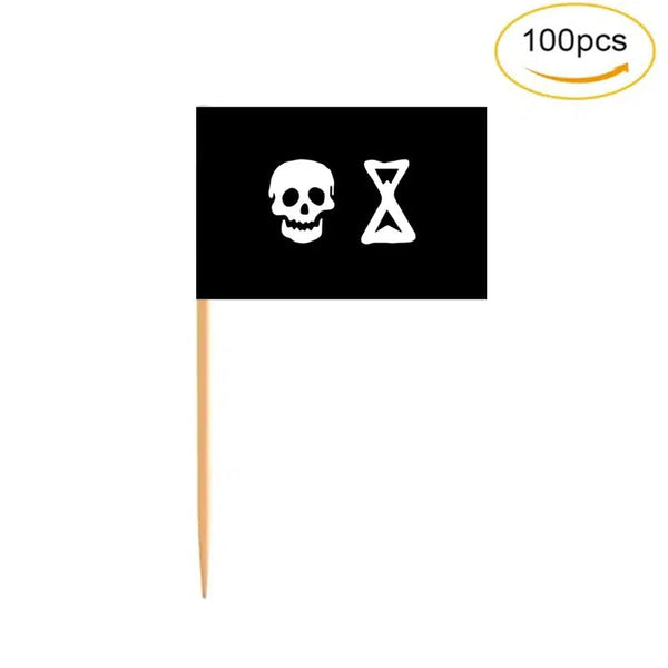 Pirate Flag Toothpicks - Cupcake Toppers (100Pcs)