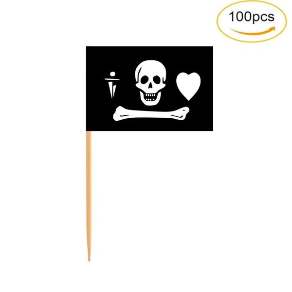 Pirate Flag Toothpicks - Cupcake Toppers (100Pcs)