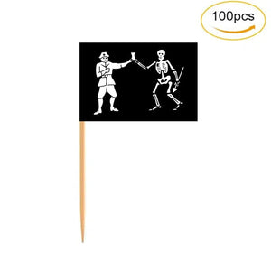 Pirate Flag Toothpicks - Cupcake Toppers (100Pcs)