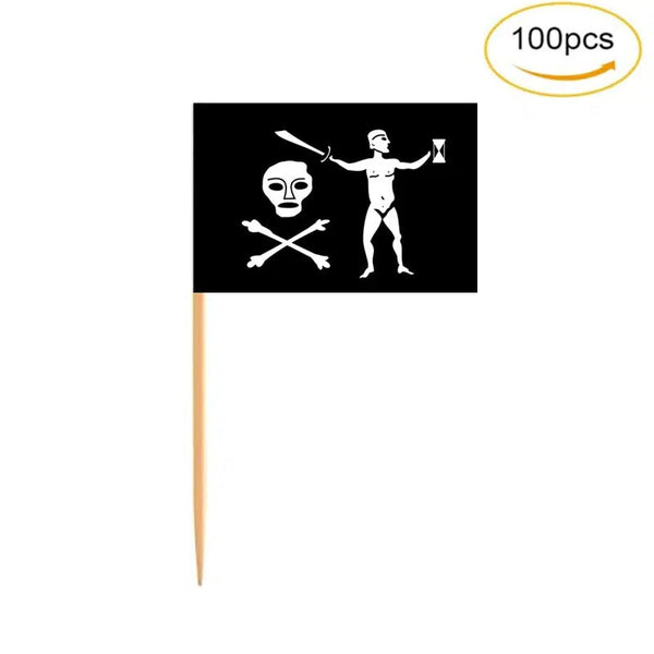 Pirate Flag Toothpicks - Cupcake Toppers (100Pcs)