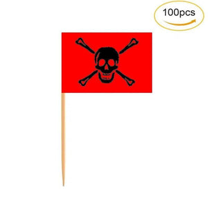 Pirate Flag Toothpicks - Cupcake Toppers (100Pcs)