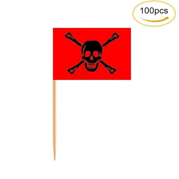 Pirate Flag Toothpicks - Cupcake Toppers (100Pcs)