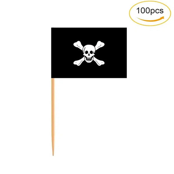 Pirate Flag Toothpicks - Cupcake Toppers (100Pcs)