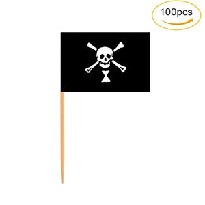 Pirate Flag Toothpicks - Cupcake Toppers (100Pcs)