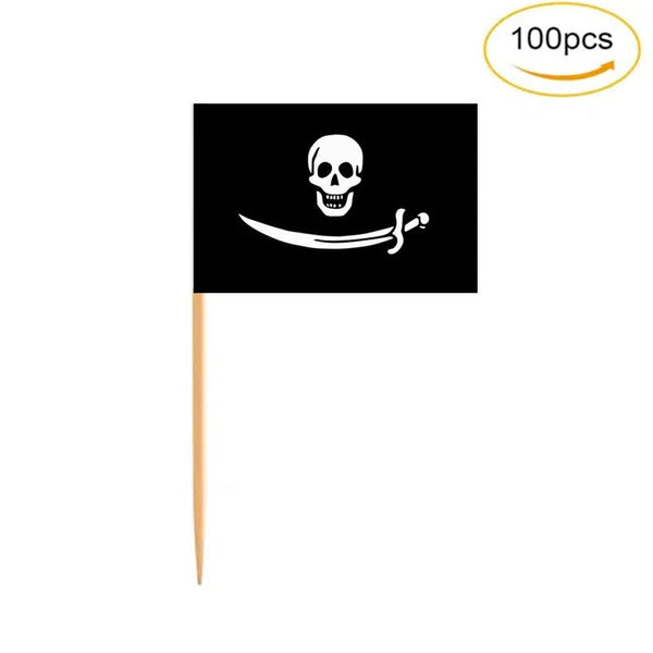 Pirate Flag Toothpicks - Cupcake Toppers (100Pcs)