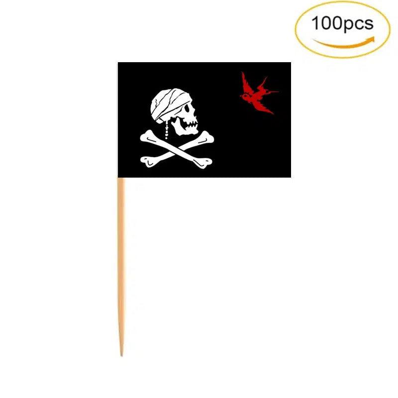 Pirate Flag Toothpicks - Cupcake Toppers (100Pcs)