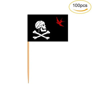 Pirate Flag Toothpicks - Cupcake Toppers (100Pcs)