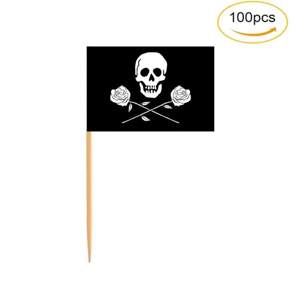 Pirate Flag Toothpicks - Cupcake Toppers (100Pcs)