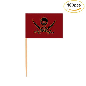 Pirate Flag Toothpicks - Cupcake Toppers (100Pcs)