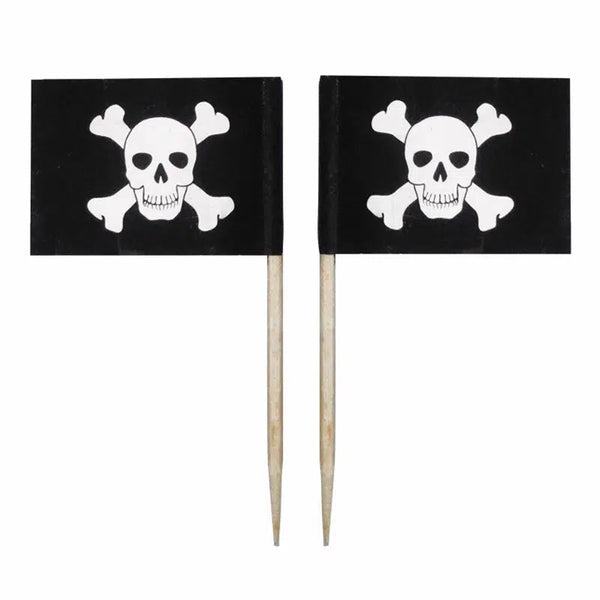 Pirate Flag Toothpicks - Cupcake Toppers (100Pcs)