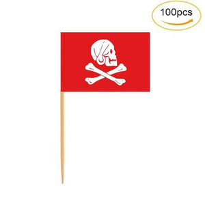 Pirate Flag Toothpicks - Cupcake Toppers (100Pcs)