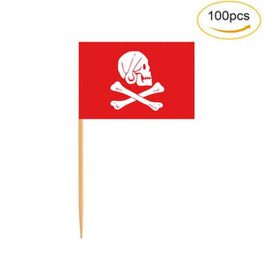 Pirate Flag Toothpicks - Cupcake Toppers (100Pcs)