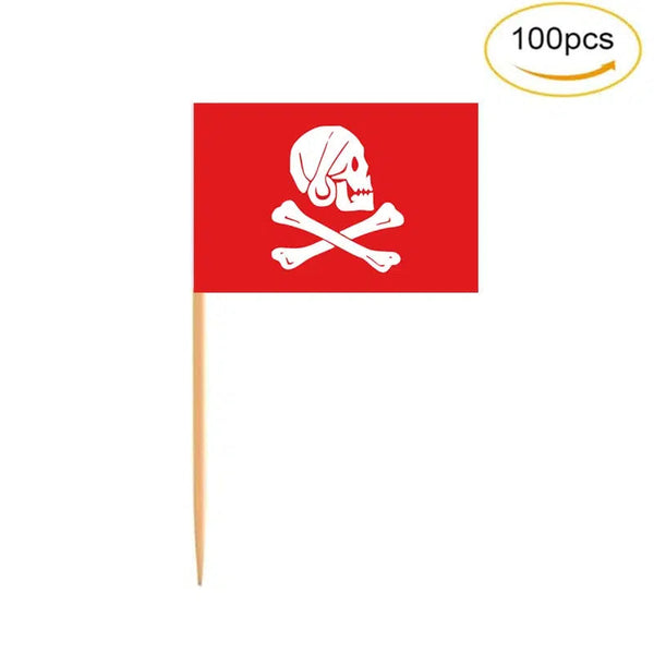 Pirate Flag Toothpicks - Cupcake Toppers (100Pcs)