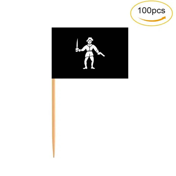 Pirate Flag Toothpicks - Cupcake Toppers (100Pcs)