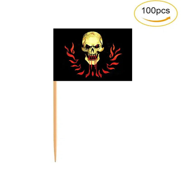 Pirate Flag Toothpicks - Cupcake Toppers (100Pcs)