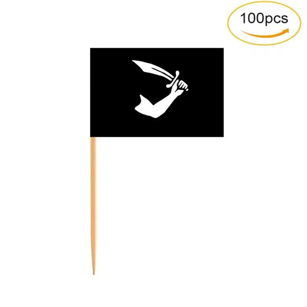 Pirate Flag Toothpicks - Cupcake Toppers (100Pcs)