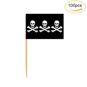 Pirate Flag Toothpicks - Cupcake Toppers (100Pcs)