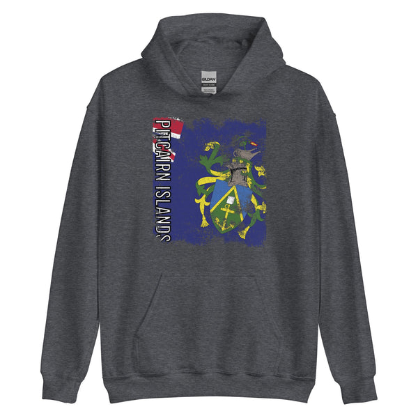 Pitcairn Islands Flag - Distressed Flag Hoodie