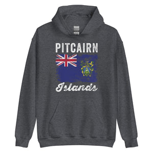 Pitcairn Islands Flag Distressed Hoodie