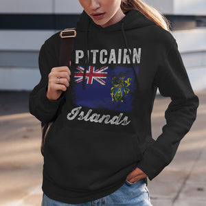 Pitcairn Islands Flag Distressed Hoodie