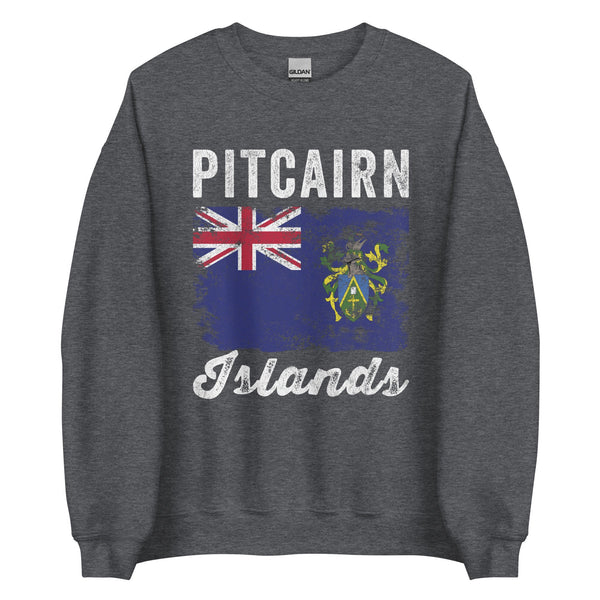 Pitcairn Islands Flag Distressed Sweatshirt