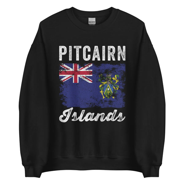 Pitcairn Islands Flag Distressed Sweatshirt