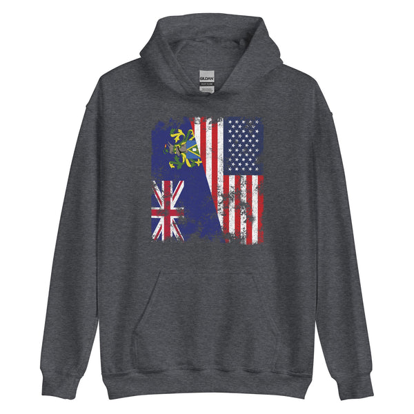 Pitcairn Islands USA Flag Half American Hoodie