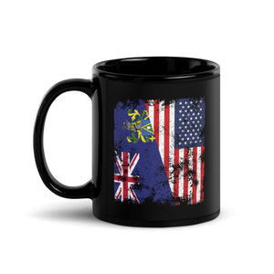 Pitcairn Islands USA Flag Half American Mug