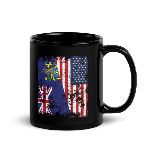 Pitcairn Islands USA Flag Half American Mug