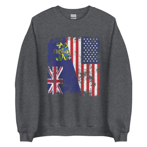 Pitcairn Islands USA Flag Half American Sweatshirt