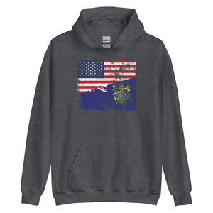 Pitcairn Islands USA Flag Hoodie