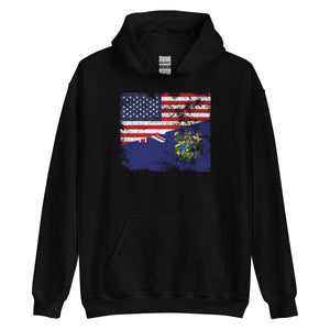 Pitcairn Islands USA Flag Hoodie