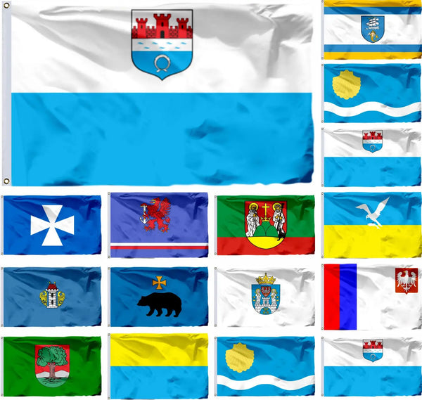 Poland City Flags - Polish Municipality Flags - 90x150cm(3x5ft) - 60x90cm(2x3ft)