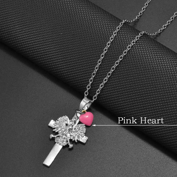 Poland Eagle Cross With Heart Pendant Necklace Collection