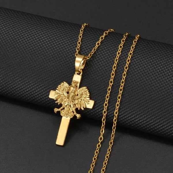 Poland Eagle Cross With Heart Pendant Necklace Collection