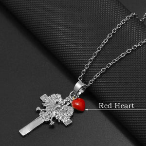 Poland Eagle Cross With Heart Pendant Necklace Collection