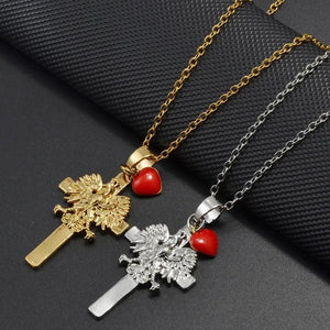 Poland Eagle Cross With Heart Pendant Necklace Collection