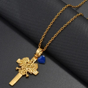 Poland Eagle Cross With Heart Pendant Necklace Collection