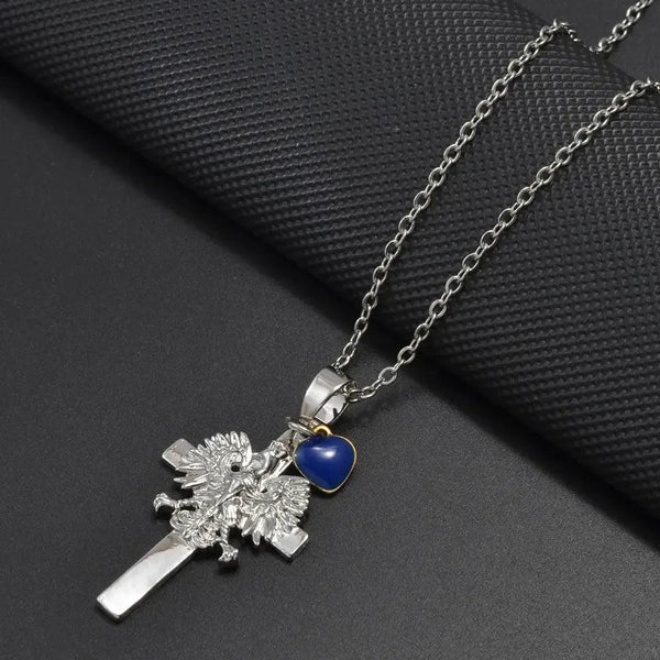 Poland Eagle Cross With Heart Pendant Necklace Collection