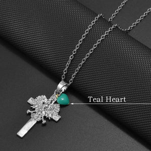 Poland Eagle Cross With Heart Pendant Necklace Collection