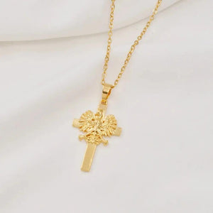 Poland Eagle and Cross Pendant Necklace
