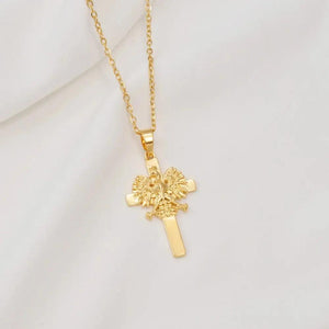 Poland Eagle and Cross Pendant Necklace