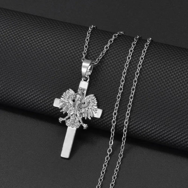 Poland Eagle and Cross Pendant Necklace