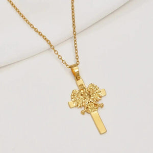 Poland Eagle and Cross Pendant Necklace