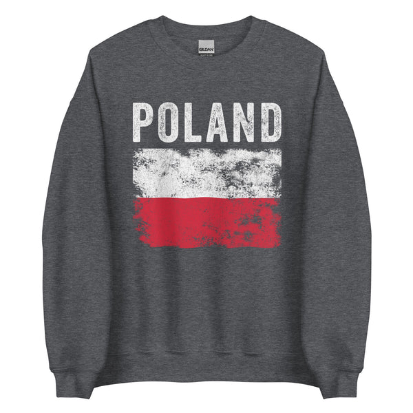 Poland Flag Distressed - Polish Flag Sweatshirt